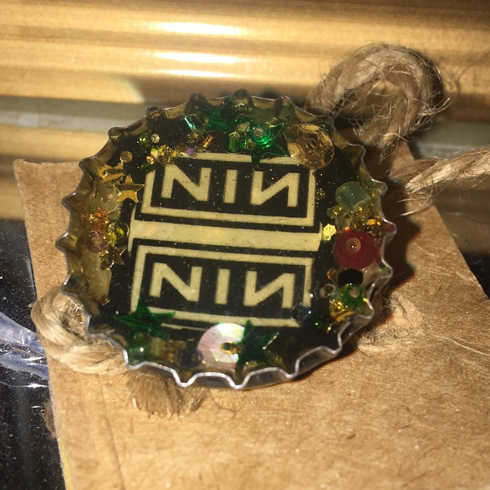 NIN Nine inch Nails Bottle cap pin! One of a kind